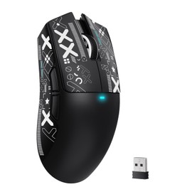 MAMBASNAKE Attack Shark X11SE Lightweight Wireless Gaming Mouse, Tri-Mode 2.4G/USB-C Wired/BT, 22K DPI, PAW3311 Optical Sensor, 59g, 5 Programmable Buttons, 300mAh Battery for PC/Mac(Black-Griptape)