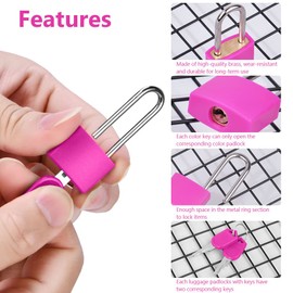 Flintronic 4 Pieces Padlock with Keys, Luggage Locks, Suitcase Lock, Suitcase Locks, 4 Colours Mini Padlock, Luggage Lock Security Lock