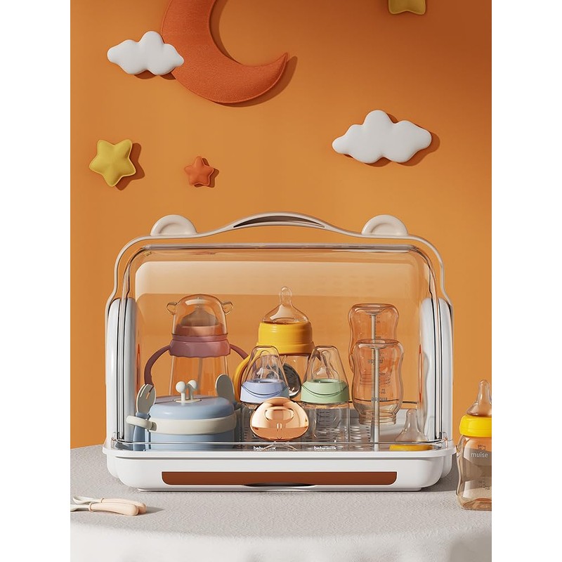 Nollapo Baby Bottle Drying Rack Storage, Nursing Bottle Storage Box