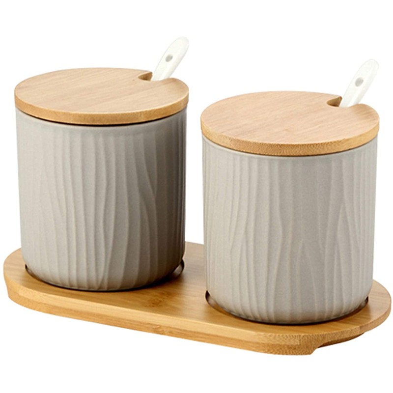 MAGICVOGEL Ceramic Spice Container Salt Pepper Spice Container Sugar Bowl
