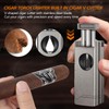Scotte Cigar Lighter, Torch Lighter 4 Jet Flame, Refillable Butane
