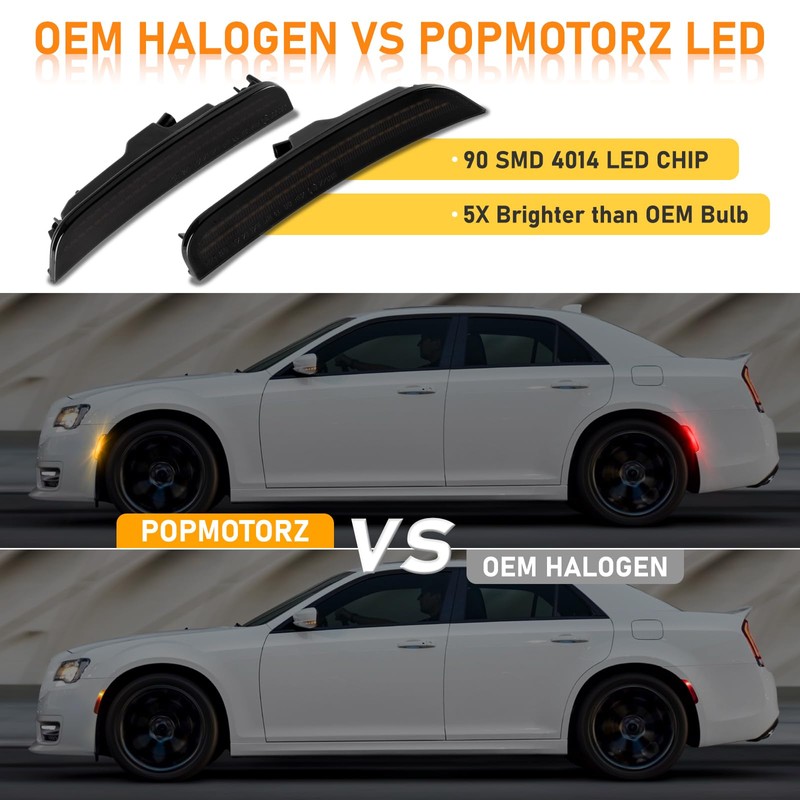 POPMOTORZ Full LED Front Rear Side Marker Lights Kits 4