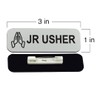Jr Usher 1 x 3" Name Tag/Badge, Red, Praying Hands