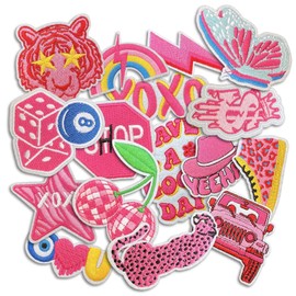 Groovy Patch, Fashion Iron On Patches, Cute DIY Sewing Decor Patches for Backpacks, Embroidery Applique Aesthetic Stuff for Clothing, Jackets, Jeans (Groovy3 16 Pcs)
