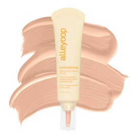 Alleyoop Sunsational Tinted Moisturizer Sunscreen for Face Broad Spectrum SPF 50, 100% Mineral Sunscreen with Jojoba, Protects Hydrates and Soothes Skin, Vegan, Cruelty-Free - Glimmer