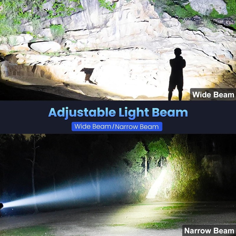 2 Pack Rechargeable LED Flashlights High Lumens, 3000LM Super Bright