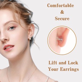 Earring Backs, Earring Safety Back Stopper Clutch Ear Locking with Pad,120PCS Hypoallergenic Backings for Studs Fishhook Heavy Earrings