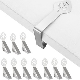 Pack of 10 Tablecloth Clips, Stainless Steel, Table Clips, Outdoor Table Cover Clamps, Table Cover Clips, for Thick Tables, Garden Table, Restaurant, Family Dining Table