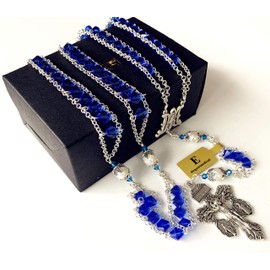 elegantmedical Ladder to Heaven Crystal & AAA10MM Pearl Beads Catholic Rosary Cross Pardon crucifix Necklace Ladies gift