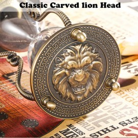CNCJ Sand Timer 60 Minute Hourglass:Large Metal Lion Carved Sand Clock, Vintage Black Sand Watch 60 Min,Unique Reloj De Arena,Antique Hour Glass Sandglass for Gifts,Office,Desk,Decorations