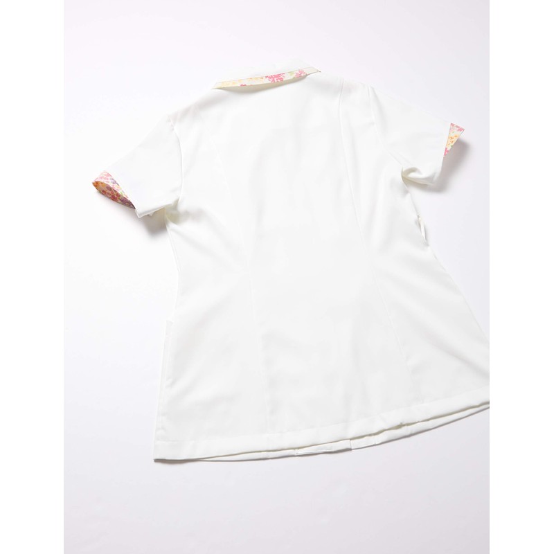 Laura Ashley LW803-12 Women's Nurse Jacket, off white/america pink