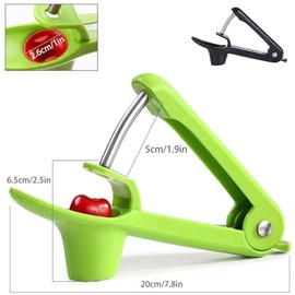 Cherry Stoner, Cherry Stone Remover, Cherry Pitter Tool, Stainless Steel Corer, Hand Fruit Corer, Green