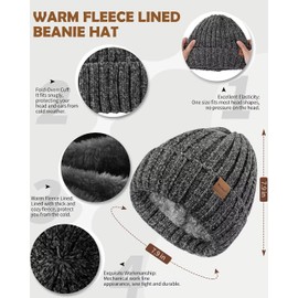 Women Beanie Scarf Gloves Headband Set for Winter, Chenille Beanie Hats Ear Warmer with Fleece Lined Knit Scarf Touchscreen Gloves, Fashion 4 in 1 Warm Xmas Gift Set for Cold Weather-Light Gray