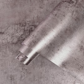 BOMENG Purple Peel & Stick Wallpaper - Metallic Concrete Wall Covering - Silver Rusty Industrial Cement - Self-Adhesive - 31.5"x157.5"