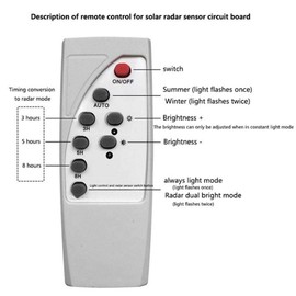 Solar Circuit Board, Light Controlled Radar Human Body Induction Solar Lamp Controller Module with Remote Control