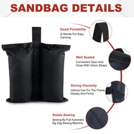 ABCCANOPY ABCCANOPY Canopy Weights 120 LBS Gazebo Tent Sand Bags,4pcs-Pack (Black)