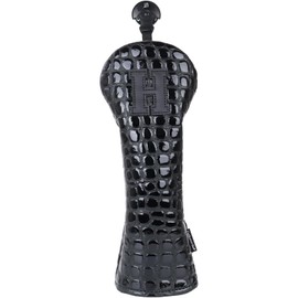 Craftsman Golf Crocodile Pattern Black Hybrid Rescue Headcover with Interchangeable Tag 1pc