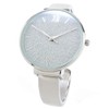 Silver Round Face Glittered Dial Fashion Women's Bangle Cuff Watch