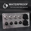 Ambuker 4 Gang 12V Momentary Push Button Switch Panel Antioxidant