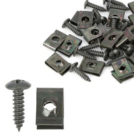 X AUTOHAUX 20 Sets 4.2x16mm Car Clips U Clip Screw Assortment Army Green