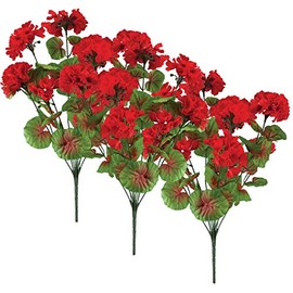 All-Weather Red Geranium Bush by OakRidgeTM, Set of 3