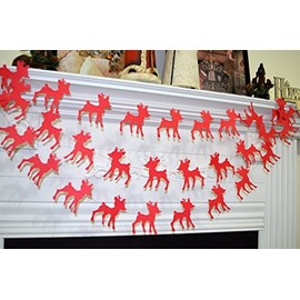 Reindeer Garland, Santa Reindeer, Rudolph Christmas Decoration, Christmas Photo prop, Christmas Decor, Christmas Banner Garland