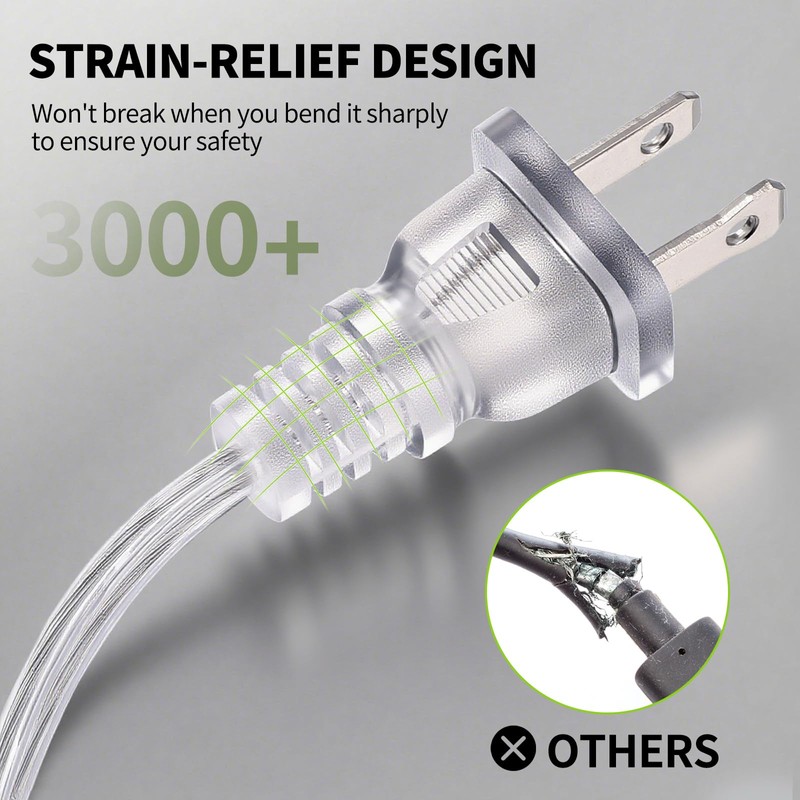 LUMLLSAJI 20AWG Lamp Cord with On/Off Switch, 6ft (1.8m) Clear