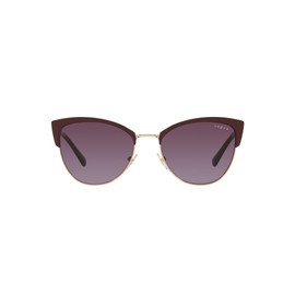 Vogue Eyewear Woman Sunglasses Top Bordeaux/Rose Gold Frame, Gradient Violet Lenses, 55MM