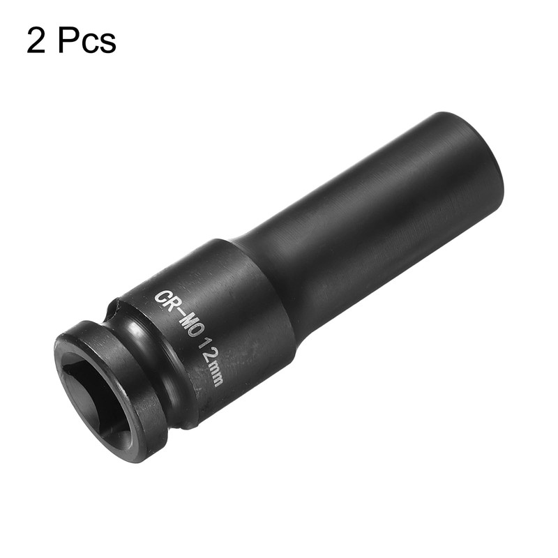 sourcing map 2Pcs 12-Point Deep Impact Socket 1/2 Inch Drive