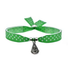 BDM Virgen del Rocío Bracelet Red Fabric with White Polka Dots, 28 cm, Fabric