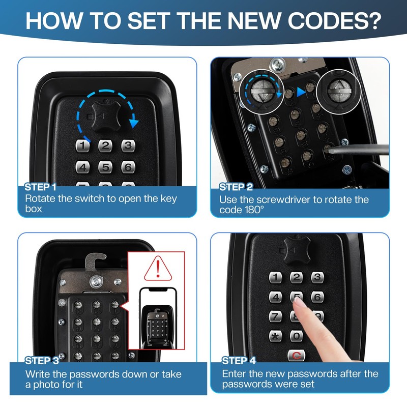 NBYT Portable Combination Lock keybox, 9-Digit Keyboard,for House Keys Key