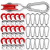 Tondiamo 15 Sets 1-3/4" Red Nylon Pulley and 1/4" Spring