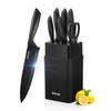 Knife Set, D.Perlla 8-Piece Kitchen Knife Set with Built-in Sharpener,