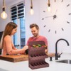 UNICRAFTALE 3-Tier Wood Tea Bag Holder 3 Sizes Brown Vertical
