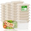 ZORRITA 17 oz Paper Bowls with Lids, 50 Pack Sugarcane