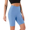 Persit Women's Short Leggings, Opaque Cycling Shorts with Pockets, sky