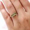TJC Peridot Trilogy Ring for Women in 14ct Yellow Gold