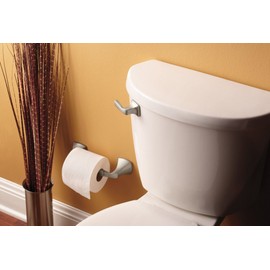 Moen Voss Collection Brushed Nickel Pivoting Toilet Paper Holder, Wall Mounted Double Post Toilet Tissue Holder, YB5108BN