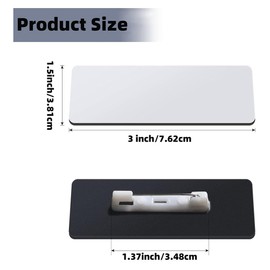 Operitacx 16pcs Name Tag Sublimation Tags Blanks Blank Name Badges Custom Name Plate Safety Custom Labels Sublimation Badge Reel Blanks Metal Magnetic Office White Cleaning Paper