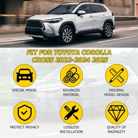 AUXMART Cargo Cover for Toyota Corolla Cross 2022 2023 2024 2025, Retractable Rear Trunk Cover Security Shield Shade Waterproof for Toyota Corolla Cross Cargo Cover, Carbon Fiber (Not for Corolla)