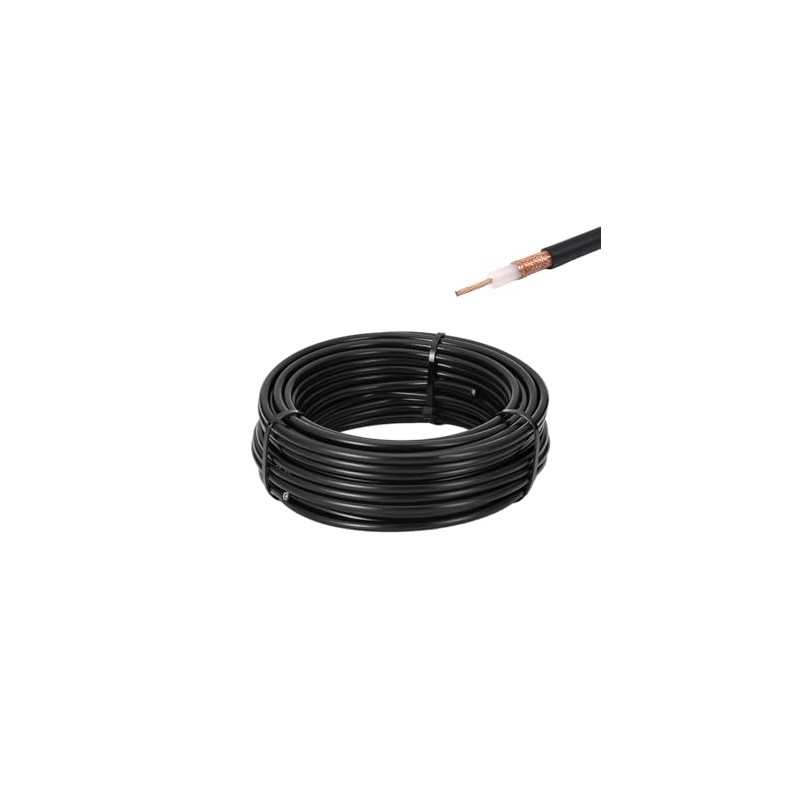 Vecys RG58 RF Coaxial Coaxial Cable 49.2FT/15M