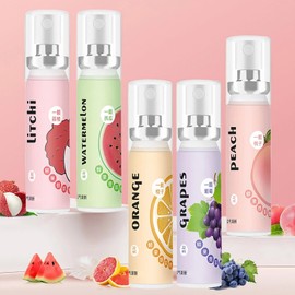 5PCS Wormeer Fruit Breath Liquid,Breath Freshener Liquid & Dry Mouth Agent,Oral Odor Solution for Adults,Portable Optimized Oral Agent, Includes 5 Flavors (Peach, Orange, Watermelon, Lychee, Grape)