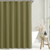 Awellife Boho Shower Curtains for Bathroom Linen Fabric Matcha Green