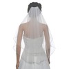 2T 2 Tier Silver Pearl Crystal Beaded Edge Bridal Veil