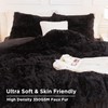 Andency Faux Fur Black Comforter Queen, 3 Pieces Fluffy Fuzzy