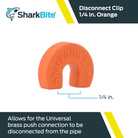 SharkBite 1/4 Inch Disconnect Clip for Push to Connect Brass Plumbing Fittings, U706A