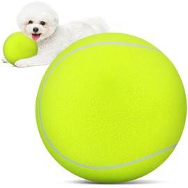 QDAN Tennis Ball for Dogs, Dog Balls for Small Puppy, Dog Toy for Outdoor Play, Dog Tennis Ball, Dog Birthday, Yellow, 6 Inch