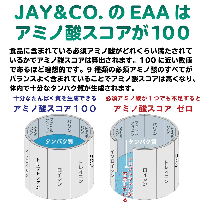 JAY&CO. Amino Acid Score 100, No Artificial Sweeteners Additives, ALL9