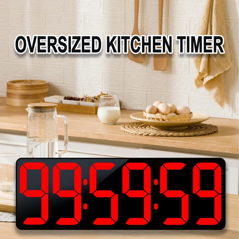 TXL 17.2" Bluetooth Digital Wall Clock with Seconds, Large Countdown
