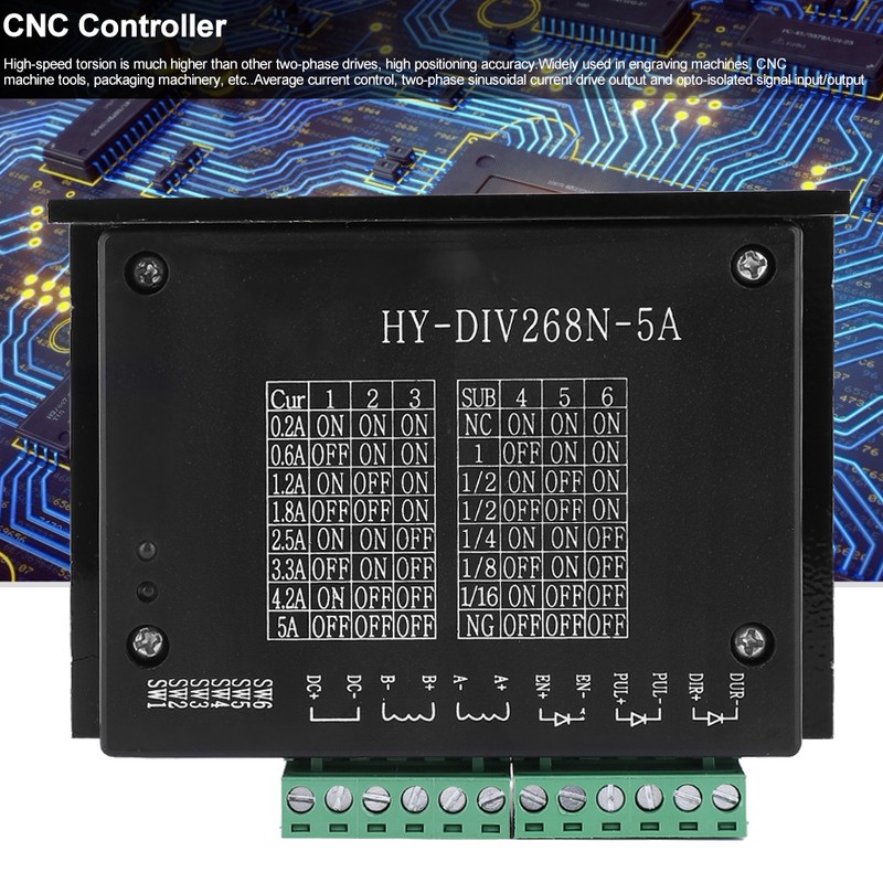Hybrid Stepper Motor Driver Two Phase CNC Controller 0.2-5A TB6600